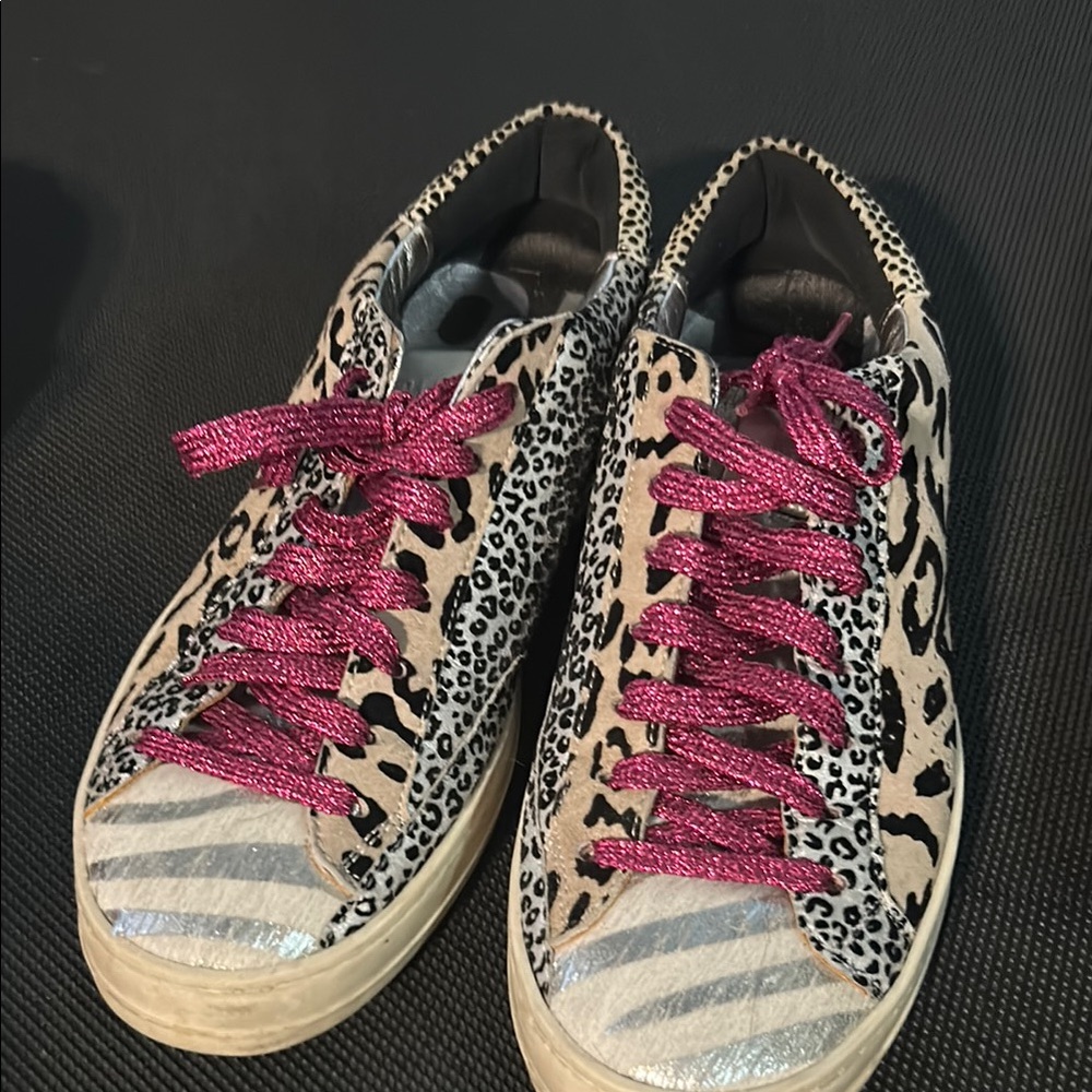 P448 Pink and Tan Sneakers with Unique Design